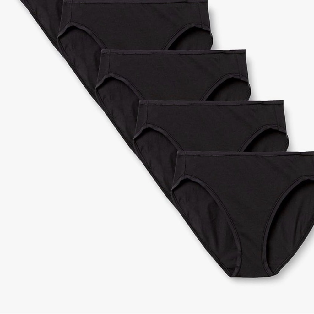 Amazon Essentials Women's Black Hi-Cut Bikini Briefs - 4-Pack